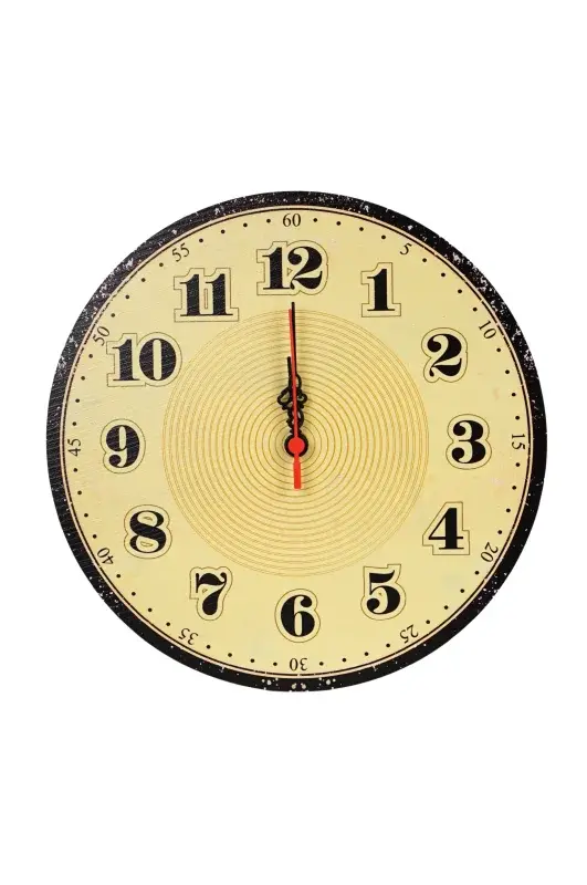 Retro Büyük Rakamlı Duvar Saati 30x30 cm - 4