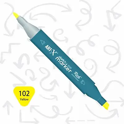 Rich Art-X Çift Uçlu Sketch Markör Kalem 102 Sarı - Rich (1)