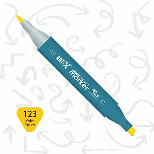 Rich Art-X Çift Uçlu Sketch Markör Kalem 123 Kavun Sarı - 1