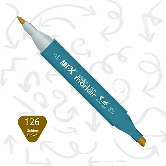 Rich Art-X Çift Uçlu Sketch Markör Kalem 126 Altın Kahve - 1