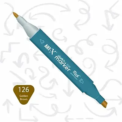 Rich Art-X Çift Uçlu Sketch Markör Kalem 126 Altın Kahve - Rich (1)