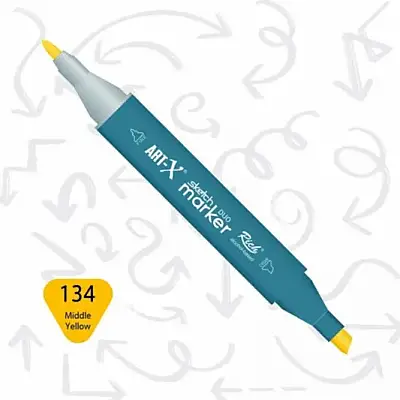 Rich Art-X Çift Uçlu Sketch Markör Kalem 134 Orta Sarı - Rich (1)