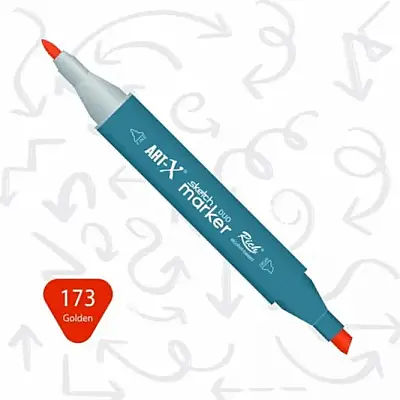 Rich Art-X Çift Uçlu Sketch Markör Kalem 173 Altın Sarı - Rich (1)