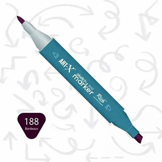 Rich Art-X Çift Uçlu Sketch Markör Kalem 188 Bordo - 1