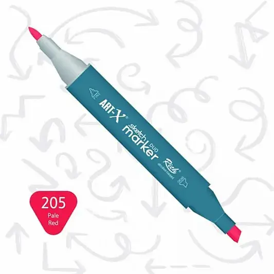 Rich Art-X Çift Uçlu Sketch Markör Kalem 205 Soluk Kırmızı - 1