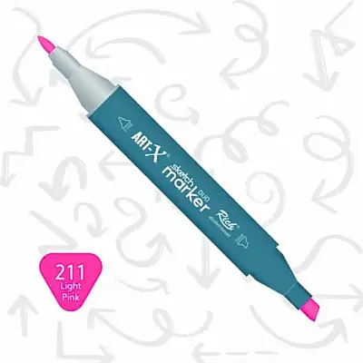 Rich Art-X Çift Uçlu Sketch Markör Kalem 211 Açık Pembe - Rich (1)