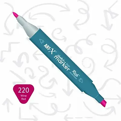 Rich Art-X Çift Uçlu Sketch Markör Kalem 220 Şarap Kırmızı - 1
