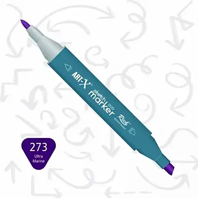 Rich Art-X Çift Uçlu Sketch Markör Kalem 273 Ultramarin - Rich (1)
