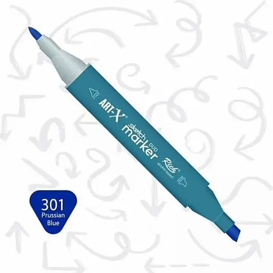 Rich Art-X Çift Uçlu Sketch Markör Kalem 301 Prusya Mavisi - 1