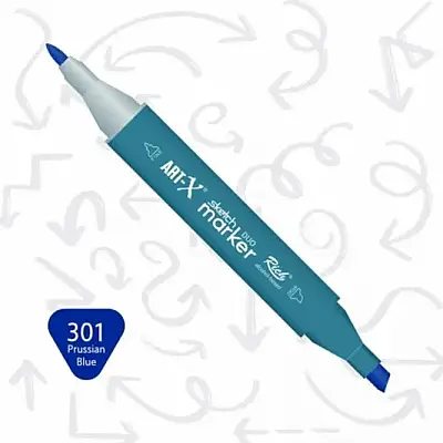 Rich Art-X Çift Uçlu Sketch Markör Kalem 301 Prusya Mavisi - Rich (1)