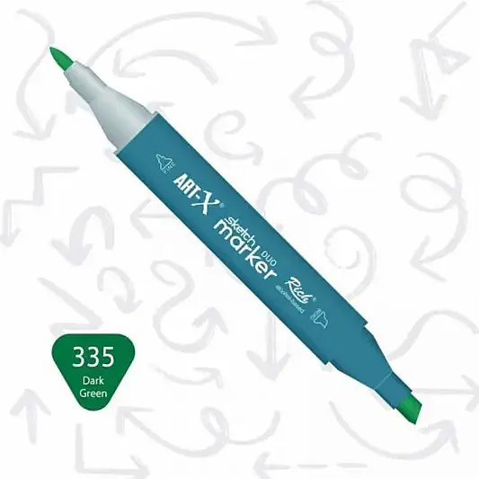 Rich Art-X Çift Uçlu Sketch Markör Kalem 335 Koyu Yeşil - 2
