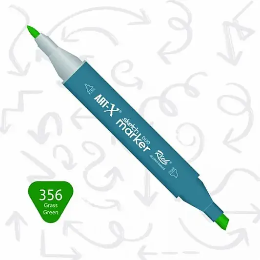 Rich Art-X Çift Uçlu Sketch Markör Kalem 356 Çim Yeşili - 1