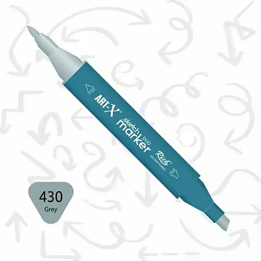 Rich Art-X Çift Uçlu Sketch Markör Kalem 430 Gri - 1