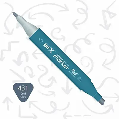 Rich Art-X Çift Uçlu Sketch Markör Kalem 431 Altın Gri - Rich (1)