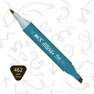 Rich Art-X Çift Uçlu Sketch Markör Kalem 462 Koyu Kahverengi - Rich (1)