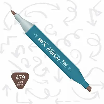 Rich Art-X Çift Uçlu Sketch Markör Kalem 479 Açık Kahverengi - 1