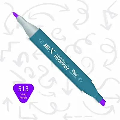 Rich Art-X Çift Uçlu Sketch Markör Kalem 513 Canlı Mor - Rich (1)