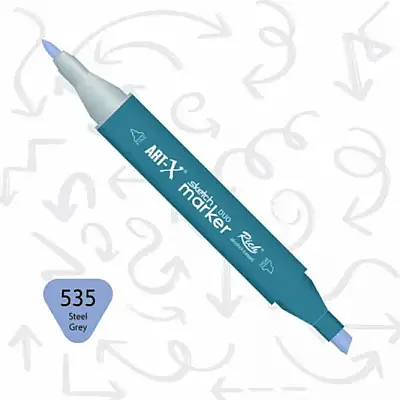 Rich Art-X Çift Uçlu Sketch Markör Kalem 535 Çelik Gri - 1