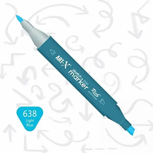 Rich Art-X Çift Uçlu Sketch Markör Kalem 638 Açık Mavi - 2