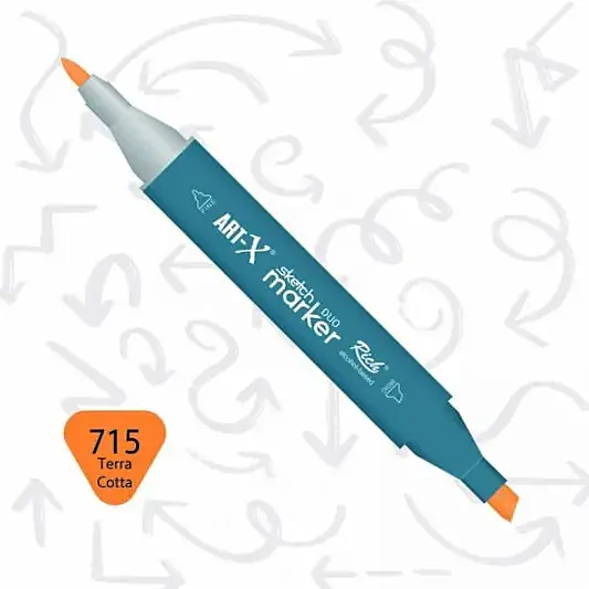 Rich Art-X Çift Uçlu Sketch Markör Kalem 715 Toprak Turuncu - 2
