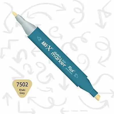 Rich Art-X Çift Uçlu Sketch Markör Kalem 7502 Haki Gri - Rich (1)