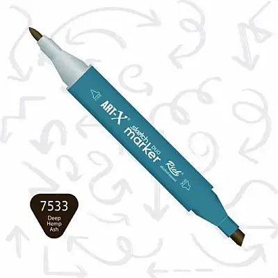 Rich Art-X Çift Uçlu Sketch Markör Kalem 7533 Koyu Kül - 1