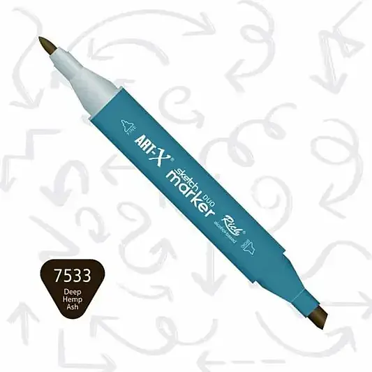 Rich Art-X Çift Uçlu Sketch Markör Kalem 7533 Koyu Kül - 1