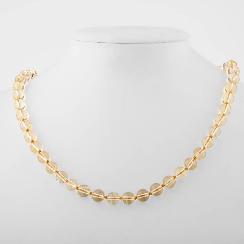 Riyolit 8 mm Düğümlü Doğal Taş Kolye - 1