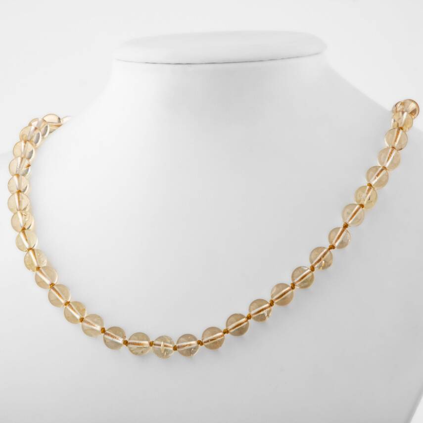 Riyolit 8 mm Düğümlü Doğal Taş Kolye - 2