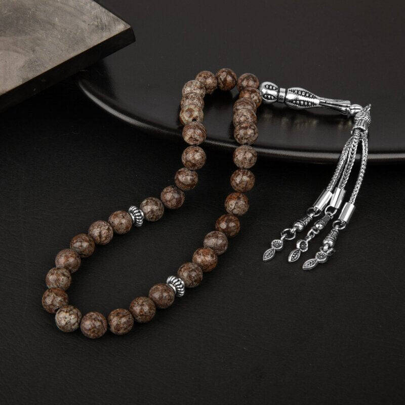 Riyolit Doğal Taş Tesbih 33lük - 8mm - 2