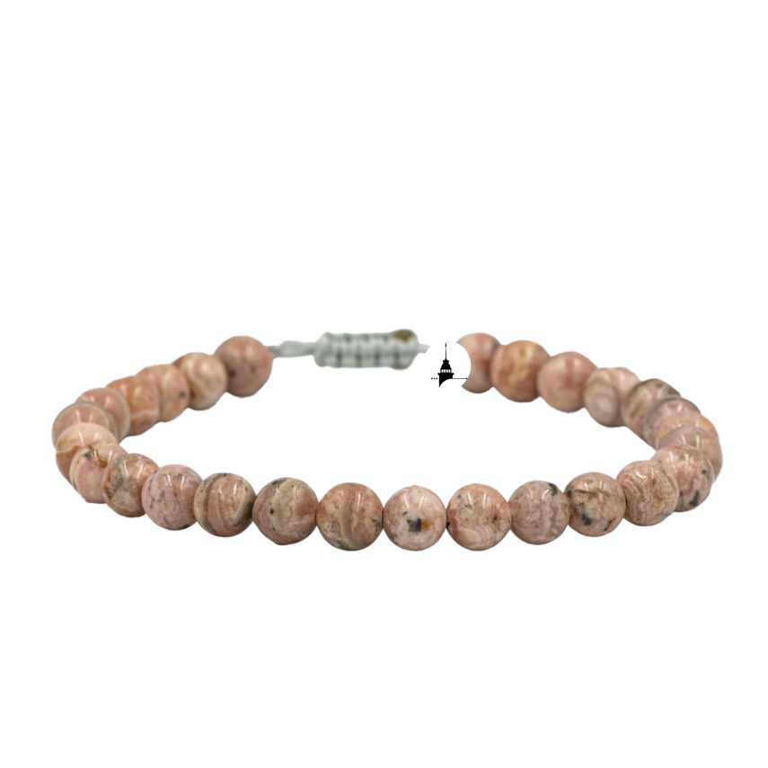 Rodokrosit 6mm Merdiven Kapama Doğal Taş Bileklik - 1