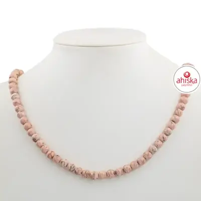 Rodokrozit 6 mm Dizi Doğal Taş Kolye - Doğal Taş (1)