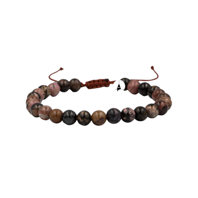 Rodonit 6mm Merdiven Kapama Doğal Taş Bileklik - Osmanlı Doğaltaş