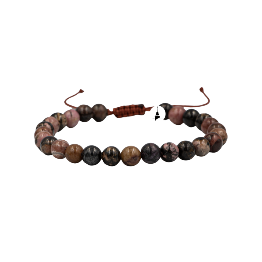 Rodonit 6mm Merdiven Kapama Doğal Taş Bileklik - 1