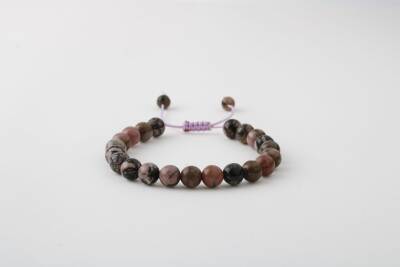 Rodonit 8mm Merdiven Kapama Doğal Taş Bileklik - Osmanlı Doğaltaş