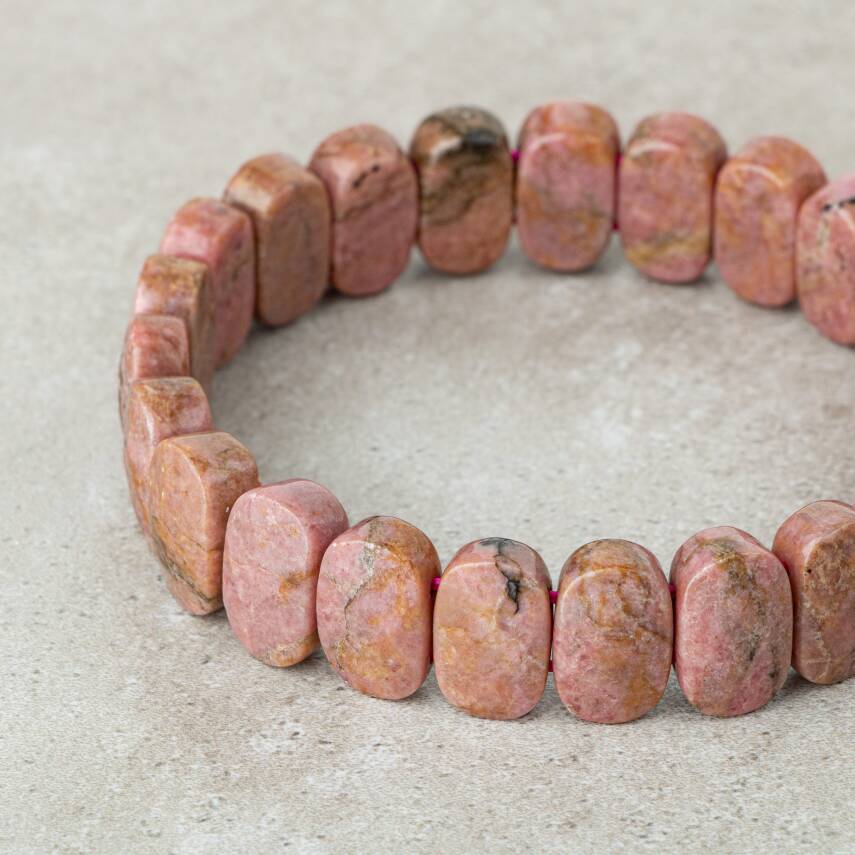 Rodonit Doğal Taş Geniş Kesim Bileklik - 5