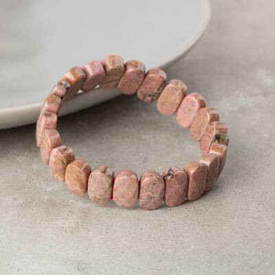 Rodonit Doğal Taş Geniş Kesim Bileklik - 7