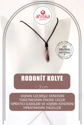 Rodonit Doğal Taş Kolye Ucu 3cm - 1