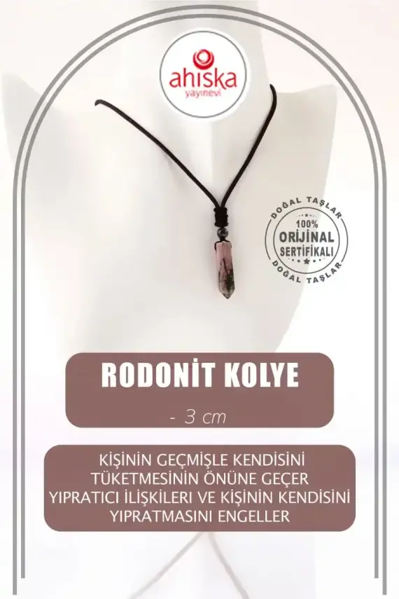 Rodonit Doğal Taş Kolye Ucu 3cm - 1