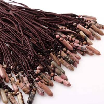 Rodonit Doğal Taş Kolye Ucu 3cm - Doğal Taş (1)