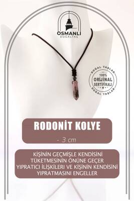 Rodonit Doğal Taş Kolye Ucu 3cm - Osmanlı Doğaltaş