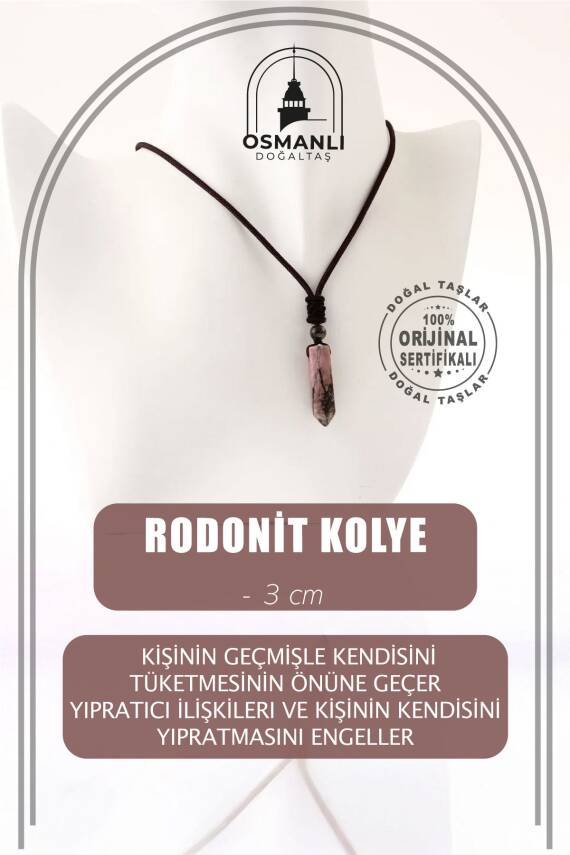 Rodonit Doğal Taş Kolye Ucu 3cm - 1