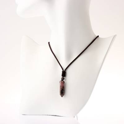Rodonit Doğal Taş Kolye Ucu 3cm - 2