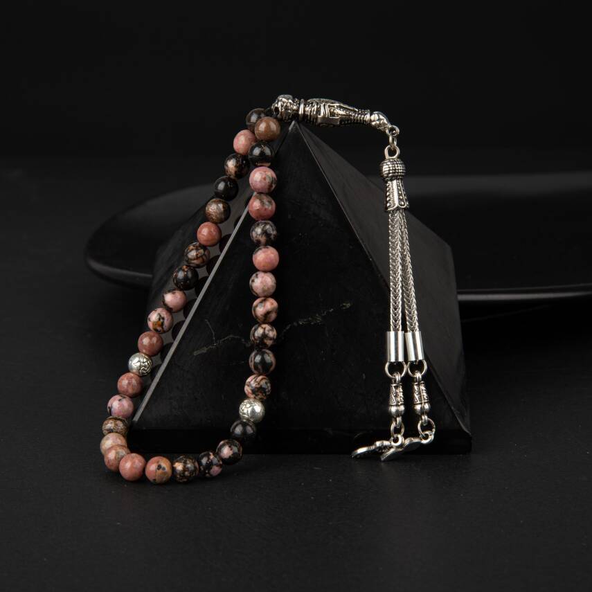 Rodonit Doğal Taş Tesbih 33lük - 6mm - 3