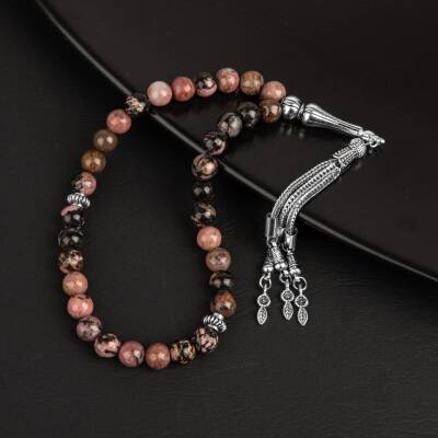 Rodonit Doğal Taş Tesbih 33lük - 8mm - 2