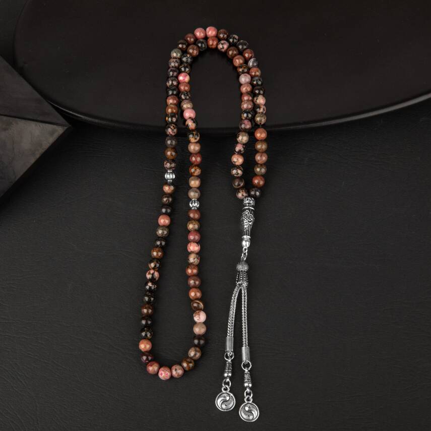 Rodonit Doğal Taş Tesbih 99luk - 6mm - 2