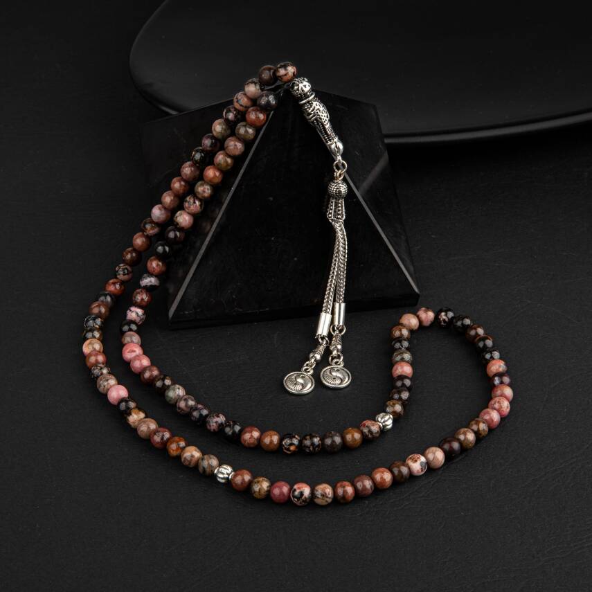 Rodonit Doğal Taş Tesbih 99luk - 6mm - 3