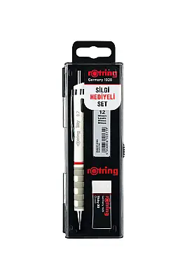 Rotring Tikky Beyaz Okul Seti Uçlu Kalem + Uç + Silgi 0.7 mm 3 Lü Set - 1