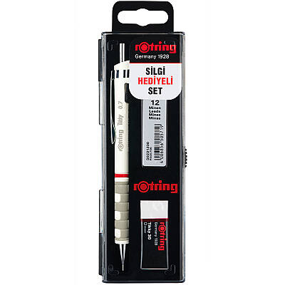 Rotring Tikky Beyaz Okul Seti Uçlu Kalem + Uç + Silgi 0.7 mm 3 Lü Set - Rotring (1)