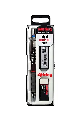 Rotring Tikky Bordo Okul Seti Uçlu Kalem + Uç + Silgi 0.7 mm 3 Lü Set - 1